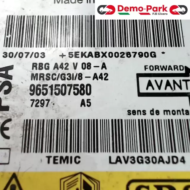 CENTRALINA AIRBAG CitroЁn C3 PLURIEL  1